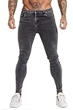 GINGTTO Herren Jeans Grau Stretch Slim Fit Denim Hose Men Eng Leg Jeanshosen 34