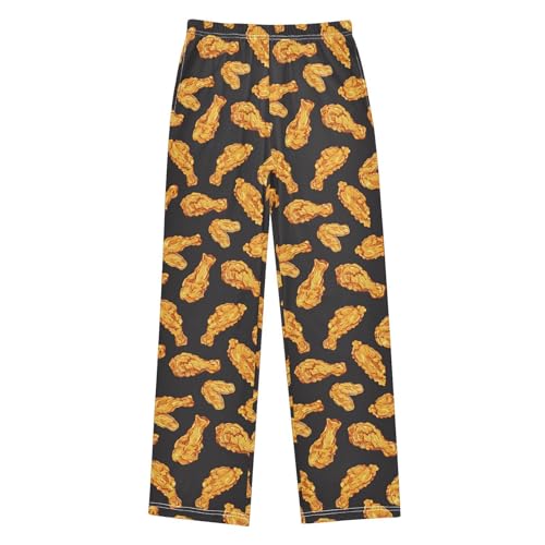 Pajama Pants Crispy Fried Chicken PJ Bottoms Sleepwear Lounge Sleep Pant with Pockets