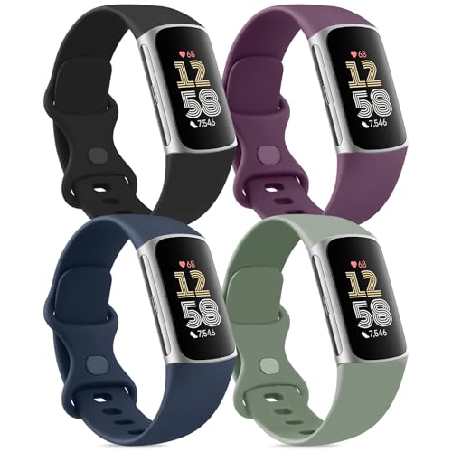 Correas Fitbit Charge 6 para evitar irritaciones, silicona suave pack de 4
