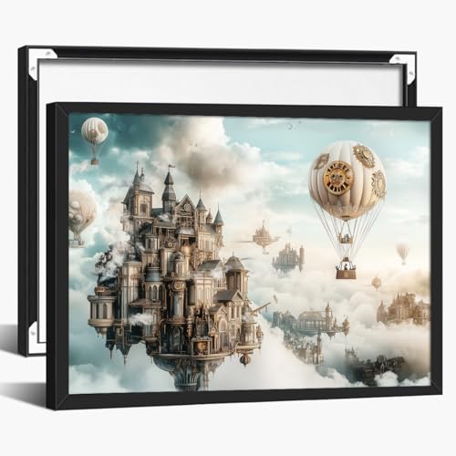 Steampunk Floating Castle Wall Art â€“ Vintage Fantasy 