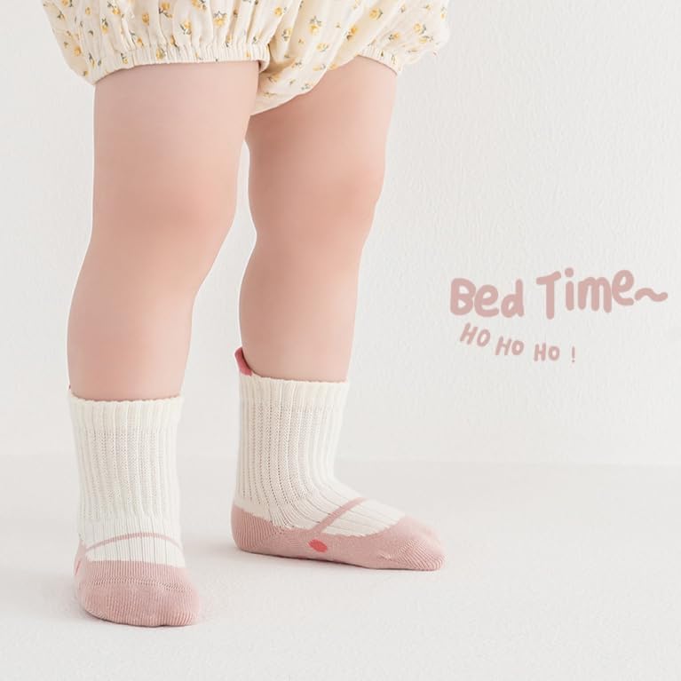 Baby Toddler Non-Skid Crew Socks Non Slip Socks Girl Boy Newborn Infant First Walking Floor Socks 6 Pairs - Image 6