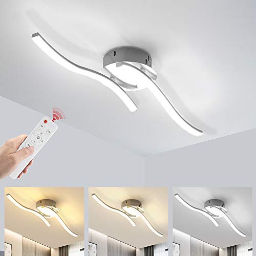 Wayrank Lámpara Led Techo Regulable, Plafon Led Techo con Mando a Distancia, 2 Placas de Luz LED para Sala de Estar Dormitorios Cocina, 14W, 35CM, 3000K-6000K Cover