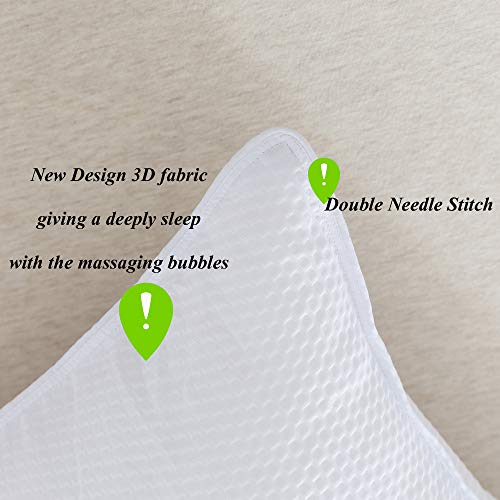 HOMEFOUCS Standard Size Bamboo Fiber Pillows Pair, Medium and Soft Firmness, Hotel Pillow(48X74cm) 2 Pack - Image 5