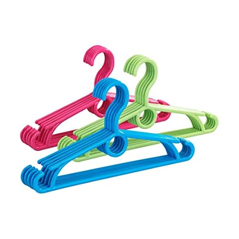 WENKO Kleiderbügel Kid 5er Set - 5er Set Kleiderbügel, Hosensteg, Rockeinkerbungen, Schalhalter Cover