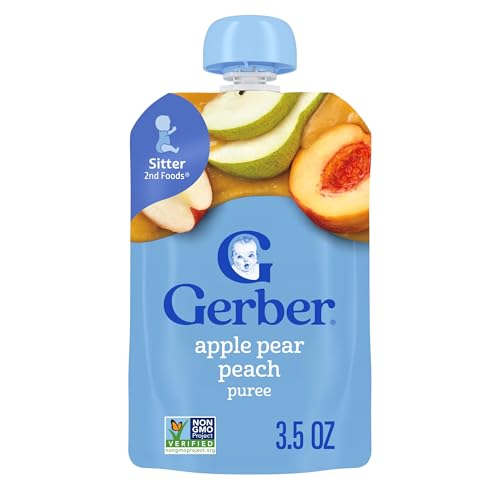 Gerber Natural For Toddler Apple Pear Peach 3.5oz Pouch