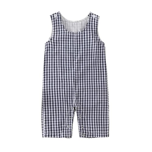 Douhoow Baby Summer Clothes Baby Boy Girl Romper Jumpsuit Plaid Baby Short Legs Overalls Unisex Toddler Outfits