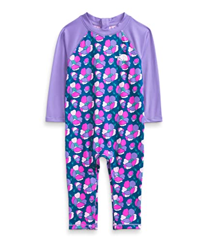Combinaison intégrale The North Face bébé 6M motif floral bleu anti-UV Infant Sun