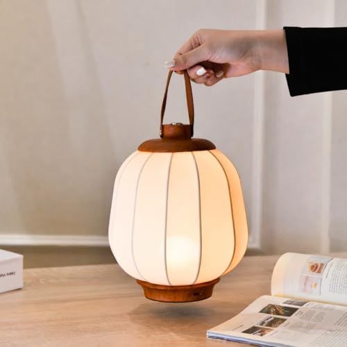 ZenithLight Cordless Rechargeable Lanterns Table Lamp - LED Outdoor Light,4000 mAh Battery Operated,3 Color Dimming Touch Desk Lamps with Handle for Bedroom/Living Room/Restaurant/Camping