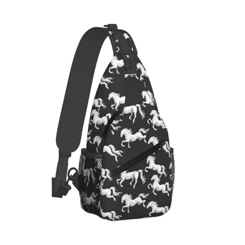 Sac banane pour voyage et randonnée avec sangle réglable motif cheval