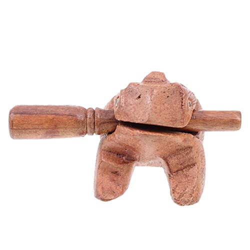 EXCEART Adorable Wooden Fortune Frog Adornment Toy Frogs Realistic Craft Office Tabletop