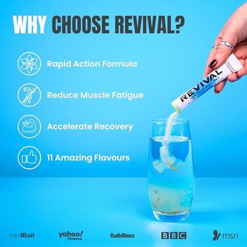Revival Rapid Rehydration Sachets Electrolytes Powder High Strength Vitamin C, B1, B3, B5, B12 Supplement Sachet Energy Drink, Effervescent Electrolyte Hydration Tablets 6 Pack Cherry Flavours - Image 5