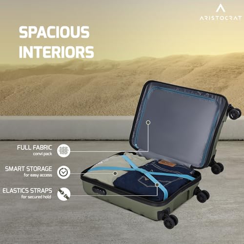 Image of Aristocrat Rock | Set of 3 Trolley Bag, 55+66+76 Cm, Small+Medium+Large Hardside Luggage | 4 Wheels, Combination Lock | Polypropylene | Suitcase for Travel | 7 Year International Warranty |Ocean Blue