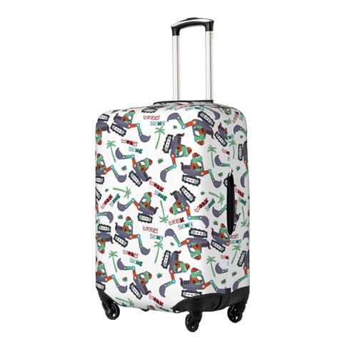 Dinosaur On Excavator2 Luggage Cover Protector Anti-Scratch Washable Fits 18-32 Inch Luggage-Small2