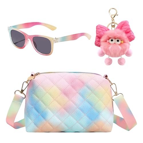 HTTDSLF Bolso Bandolera para Niña con Gafas de Sol, Bolso de Hombro para Niñas Pequeñas, Bolsos de Mano, Crossbody Bag para Niñas, Niños y Adolescentes, Regalo de Cumpleaños para Verano al Aire Libre