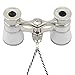 OPO Opera Theater Horse Racing Glasses Binocular Telescope Chain Necklace (White with Silver Trim) 3X25