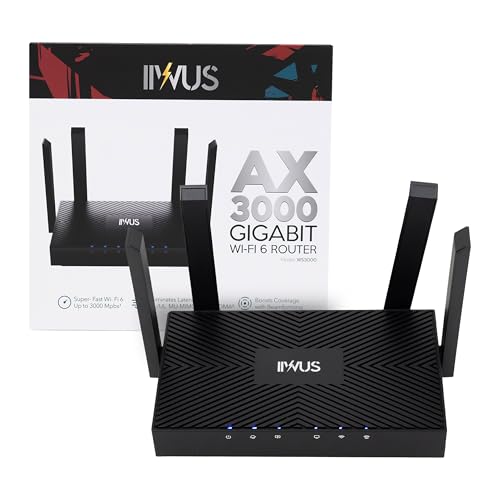 IIWUS Gigabit WiFi Router, WiFi 6 Gaming Router, Secure with VPN Technology, Dual-Band 1.5 Gbps, 4 Antennas, MU-MIMO, Connect Up to 60+ Devices (AX3000)