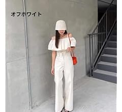 【新品】コーデ売り♡ ショルダーフリルキャミ＆レースアップデニムワイドパンツ 新品】コーデ売り♡ ショルダーフリルキャミ＆レースアップ