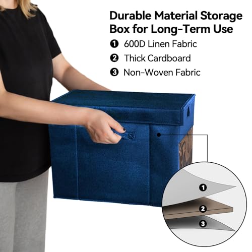 Image of 2 Pack Comic Book Storage Box with Lid for Modern Age, Collapsible Magazine Organizer with Clear Window, Blue