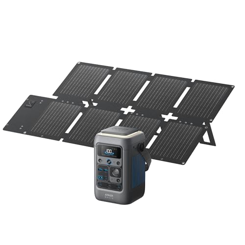 Anker SOLIX C300 DC Powerbank Station (90000mAh) mit 60W Solarpanel, 288Wh Multi-Geräte Powerstation, LiFePO4 Akku, 300W Solargenerator, Für Draußen, Camping, Reisen, Notfälle