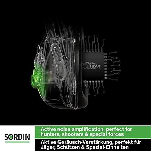 Sordin Pro-X Ear Muffs - Active and Electronic Ear Defenders w/Leather Headband - Gel Pads - Earmuffs for Hunting & Shooting