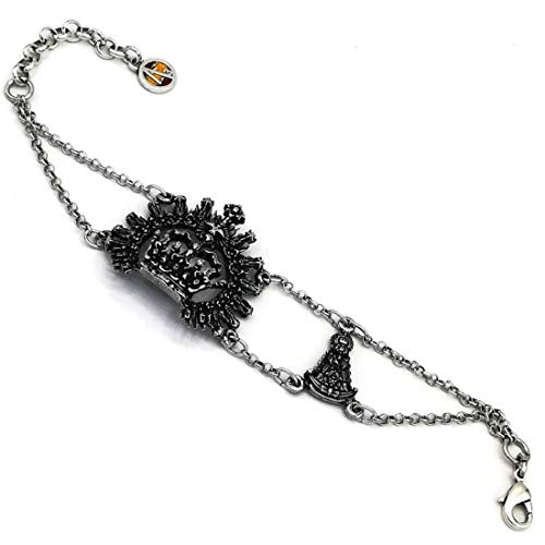 ART3 Pulsera Virgen del Rocío Corona Calada + Virgencita Baño Plata Óxido...