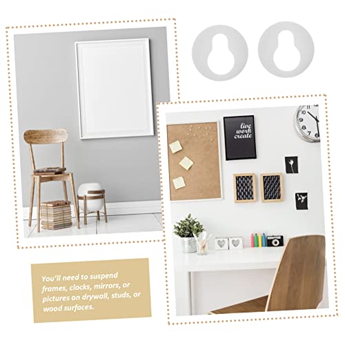 Image of Mipcase 200pcs Keyhole Hangers for Picture Frames Round Frame Brackets Easy to Install Wall Art Hanging Hardware for Living Room Bedroom Kitchen and Bathroom
