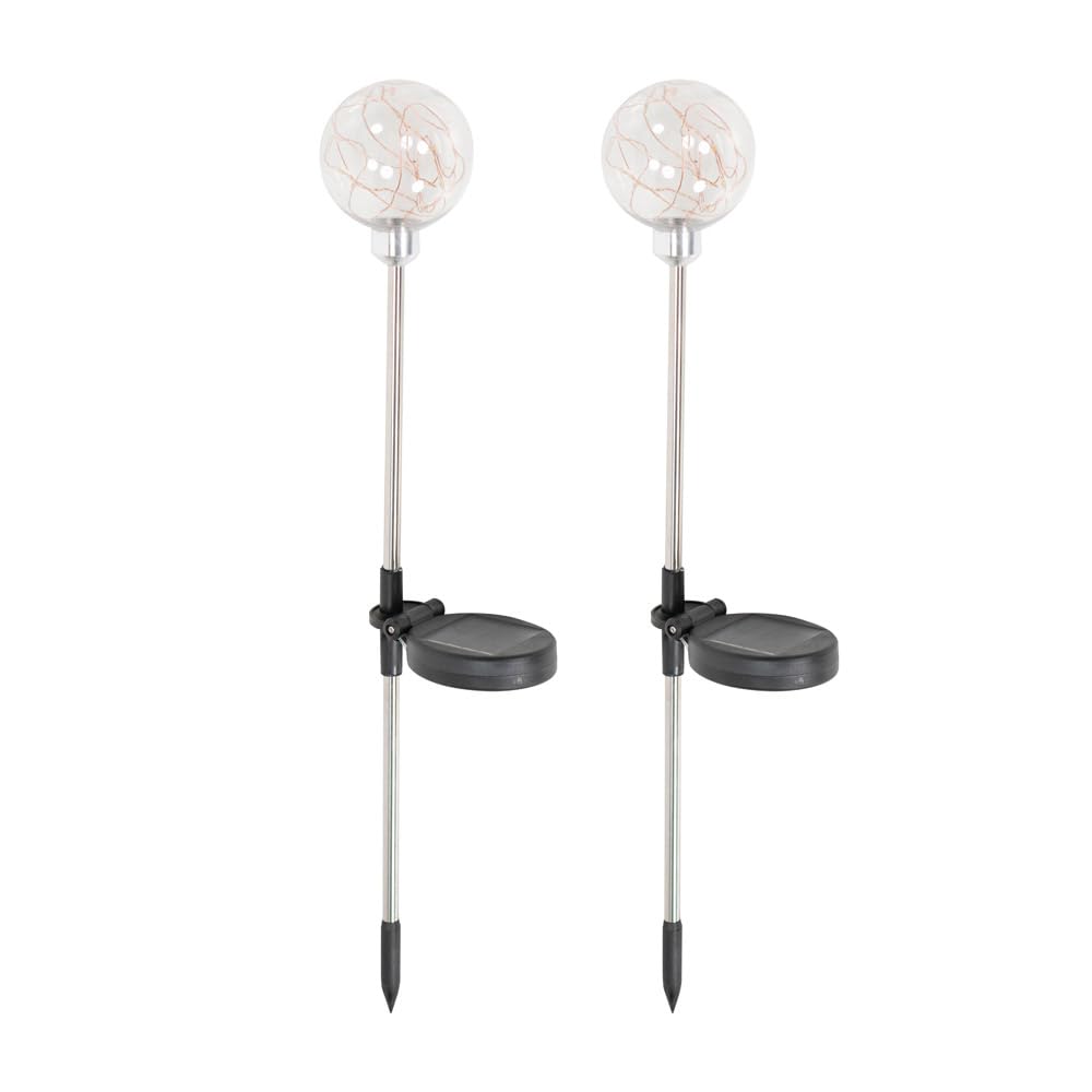 ValueLights - Fairy Globe Solar Powered Outdoor Spike Lights - 2 Pack
