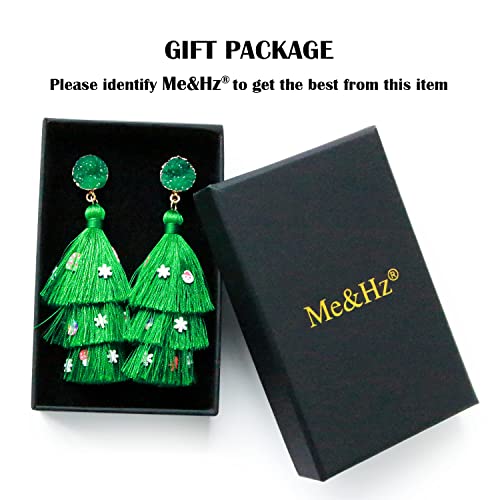 Fun Christmas Earrings Dangle Drop Layered Green Tassel Earrings For Women Girls Snowflake Santa Claus Christmas Tree Xmas Outfit Earrings Holiday Festive Gift #TOP6