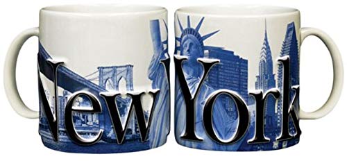 Americaware New York 18oz. Blue Duo Tone Relief Coffee Mug