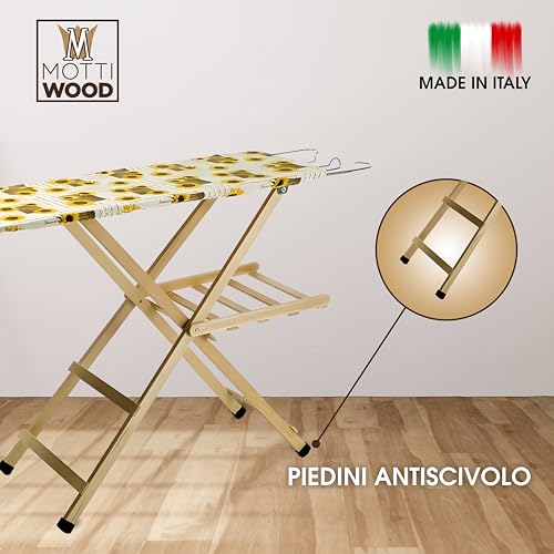 L'Originale Mottiwood Ironing Board, Adjustable Ironing Board, 3 Positions, Folding, Beech Wood, 100% 35 x 141.5 x 92 H, Made in Italy (Natural Colour) - Image 6