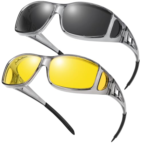 Image of URUMQI Polarized Sunglasses Fit Over Glasses for Men Women, Wraparound Sun Glasses UV400 Protection for Driving Fishing