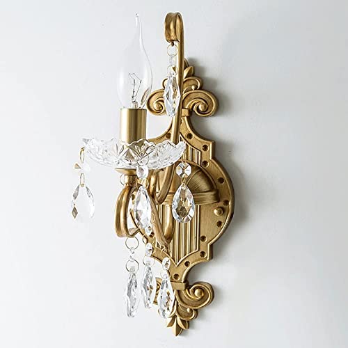 Applique murale LED en cristal et fer rétro pour chambre