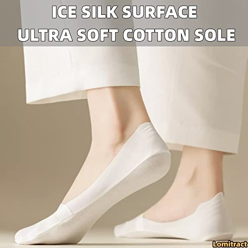 Image of Lomitract Thin No Show Socks (Women 5-12), Made of Ice Silk Surface on the Surface & Cotton on the Bottom