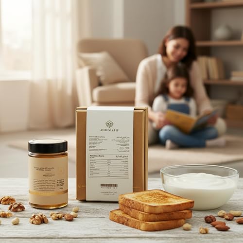 Image of Aurum Apis Raw Kyrgyzstani Barberry Honey, 100% Raw Unfiltered Pure Honey, Hand Harvested Organic Honey, Non-GMO, Rich Nutrients & Energy Source, Certified Organic Honey - 330g Honey Jar