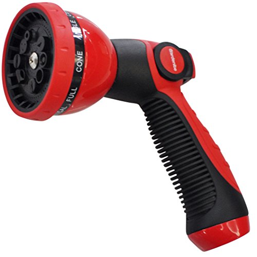 Garden Hose Nozzle Hand Sprayer - Heavy Duty Metal Watering Nozzle - High Pressure | Thumb Switch Flow Control Spray Attachment | Suitable for Car Wash, Cleaning, Watering Lawn and Garden