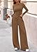 PRETTYGARDEN Matching Sets Women Clothing 2025 Fall Fashion Travel 2 Piece Lounge Sets Long Sleeve Crop Top Wide Leg Pants (Dark Khaki,Medium)