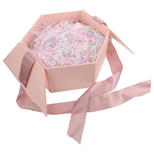 NOLITOY 1 Caja De Juego Caja De San Valentin Para Decoración Dinero Cajas De De Dama De Honor Cajas Navideñas Cajas De De Navidad Embalaje Cinta Boda Decoraciones Papel Rosa