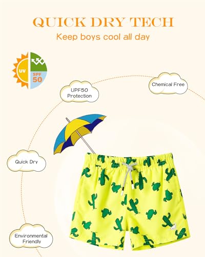 Image of SURF CUZ Surfcuz Little Boys Swim Trunks UPF 50+ Toddler Beach Shorts Swimsuit Kids Quick Dry Swimwear