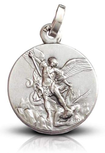 I G J Saint Michael The Archangel Medal - Patron Saint Medal, Small Size, 925 Sterling Silver, Made in Italy