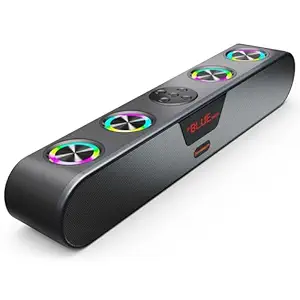 CrossBeats Blaze B30 Bluetooth 30W Soundbar Gaming RGB Light | AUX, BT, SD Card, USB &FM I 8 Hrs Playtime Fast Charge| TWS Pairing| Built in mic| BT Speaker for TV, Mobile, PC, Laptop, Tablet - Black