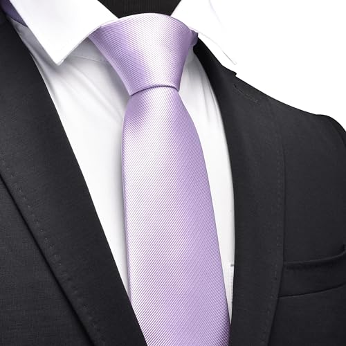 Image of GUSLESON Classic New 3.15 inch(8cm) Men's Solid Color Necktie Wedding Business Tie + Gift Box