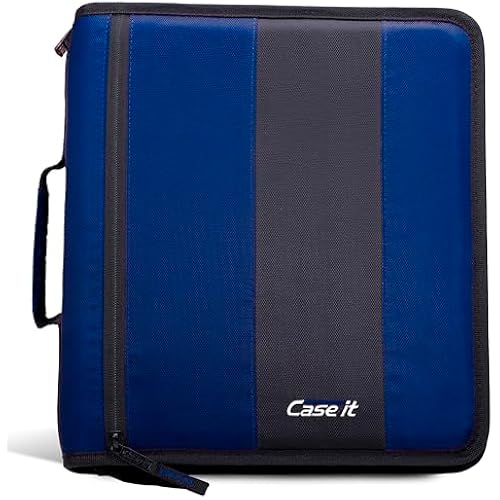Case-it School Zipper Binder | 2" O-Rings | 350-Sheet | D-251 Midnight Blue