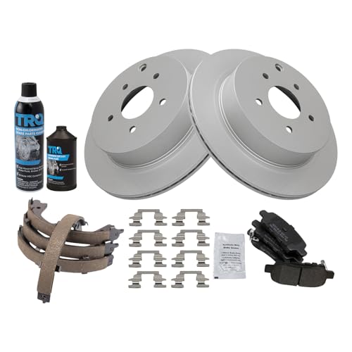 Image of TRQ Rear Brake Pad & Rotor Kit Semi-Metallic Compatible with 2006-2008 INFINITI FX35 FX45 2018-2019 Q50 Q60 2003-2007 Nissan Murano 2004-2007 Quest