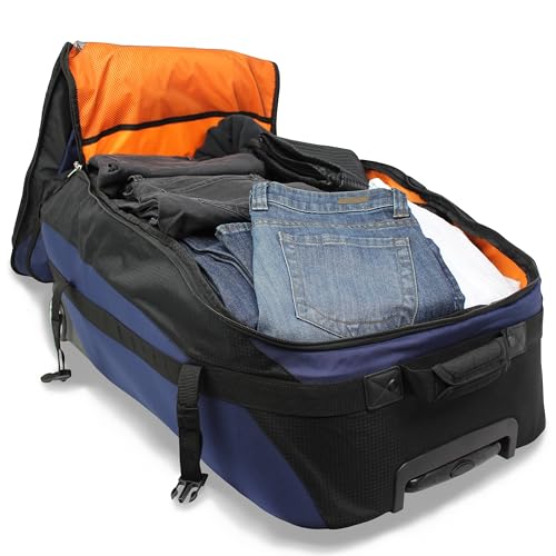 World Traveler Rolite Alpine Upright Style Lightweight 30-Inch Rolling Duffel Bag, Blue4