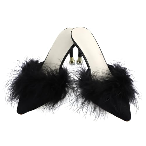 Mules à talons blancs tige anti-douleur et sandales transparentes à strass