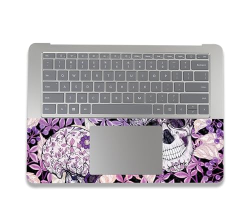 Image of MightySkins Carbon Fiber Skin Compatible With Microsoft Surface Laptop Studio 2 (2023) Full Wrap Kit - Flower Skull | Protective, Durable Textured Carbon Fiber Finish | Easy To Apply | Made in the USA