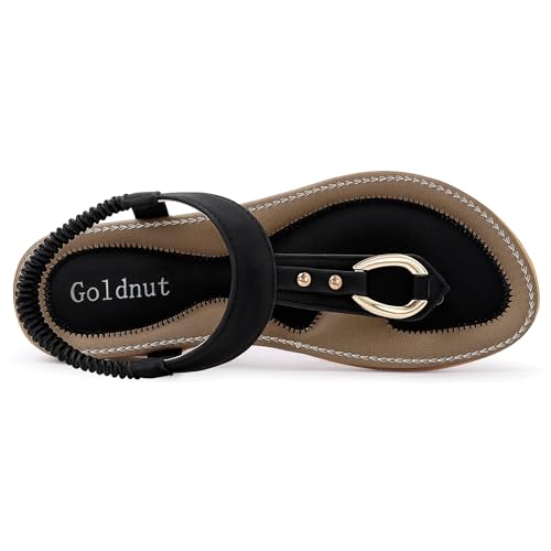 Comfortable Womens Flat Sandals Summer - Dressy Casual T-Strap Flip Flop Thong Walking Sandalias4