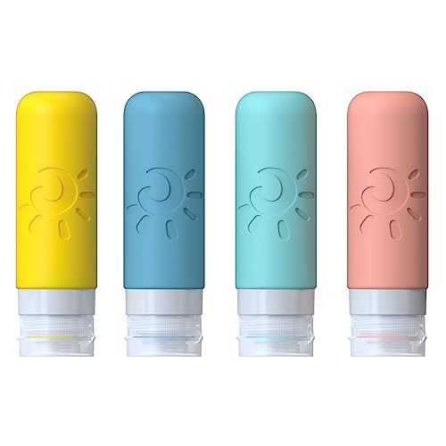 Image of Zafit Travel Bottles for Toiletries, TSA Approved Travel Containers 3oz Leak Proof Travel Tubs Refillable Liquid Travel Accessories for Shampoo Conditioner Lotion Body Wash(Multicolored B)