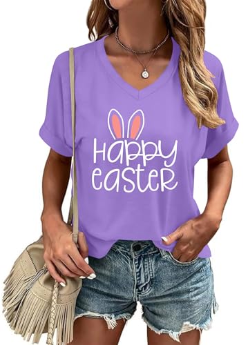 Image of Ithalt Easter Shirts for Women He is Risen Tshirt Easter Christian T-Shirt Jesus Lover Short Sleeve Tops