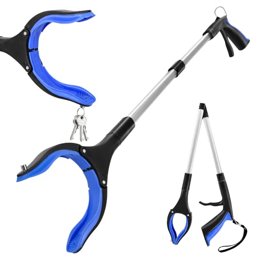 TOPGROT 32 Inch Foldable Grabber Reacher Tool with Magnetic Tip for Seniors